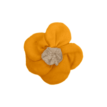 Mini Flower petal hair slide ochre