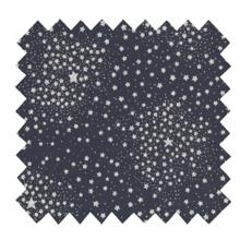 Cotton fabric ex2470 navy silver stars