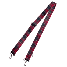 Narrow shoulder strap tartan rouge