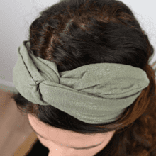 crossed headband gaze pailletée kaki