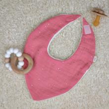 bandana bib gaze pois or rose sorbet