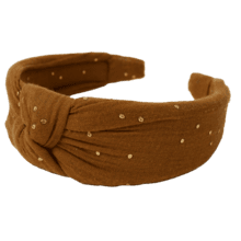 Large Crossed Headband gaze pois or caramel