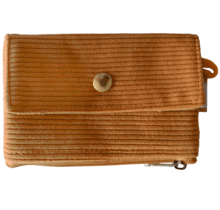 zipper pouch card purse mustard corduroy