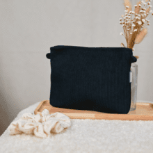 Coton clutch bag black corduroy