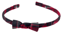 Thin headband tartan rouge