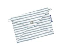 Little envelope clutch striped blue gray glitter