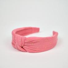 Large Crossed Headband gaze pois or rose sorbet