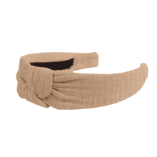 Large Crossed Headband gaze pailletée camel