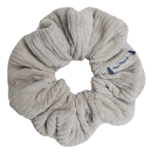 Scrunchie velours côtelé crème