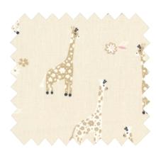 Cotton fabric ex2458 beige flowered giraffe