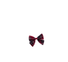 Bow tie hair slide tartan rouge