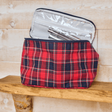 Large vanity tartan rouge