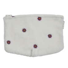 Flap of shoulder bag moumoute ivoire fleurie