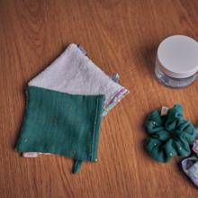 Make-up Remover Glove gaze pois or eucalyptus