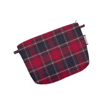 Tiny coton clutch bag tartan rouge