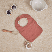 Bib - Baby size gaze pois or rose blush