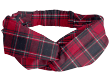 crossed headband tartan rouge