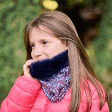 Children fur scarf snood romance fleurie