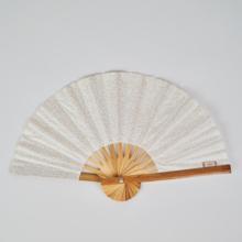 Hand-held fan white sequined