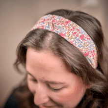 Large Crossed Headband porcelaine rosée