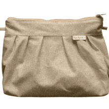 Pleated clutch bag golden linen