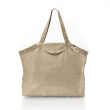 Pleated tote bag - Medium size golden linen