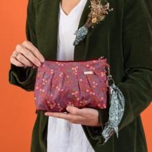 Pleated clutch bag badiane framboise