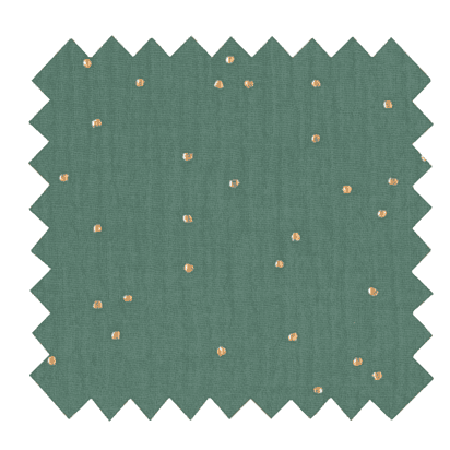 Cotton Fabric gaze pois or eucalyptus